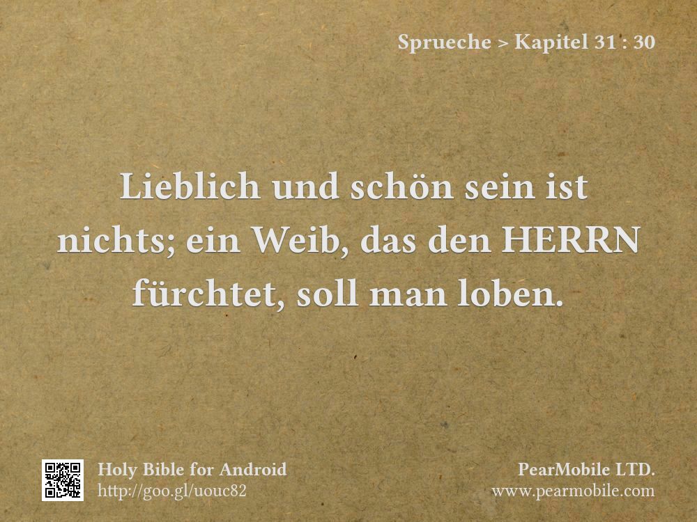Sprueche, Kapitel 31:30